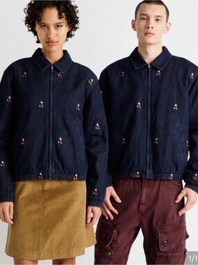 ISO Gap × Disney Embroidered Denim Bomber Jacket SIZE S or M
